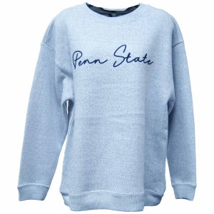 women's navy heather Chicka-d crew sweatshirt Penn State script